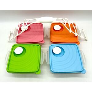 Tupperware CrystalWave Goody Box Set Vented W/ Handle Set Of 4 Never Used